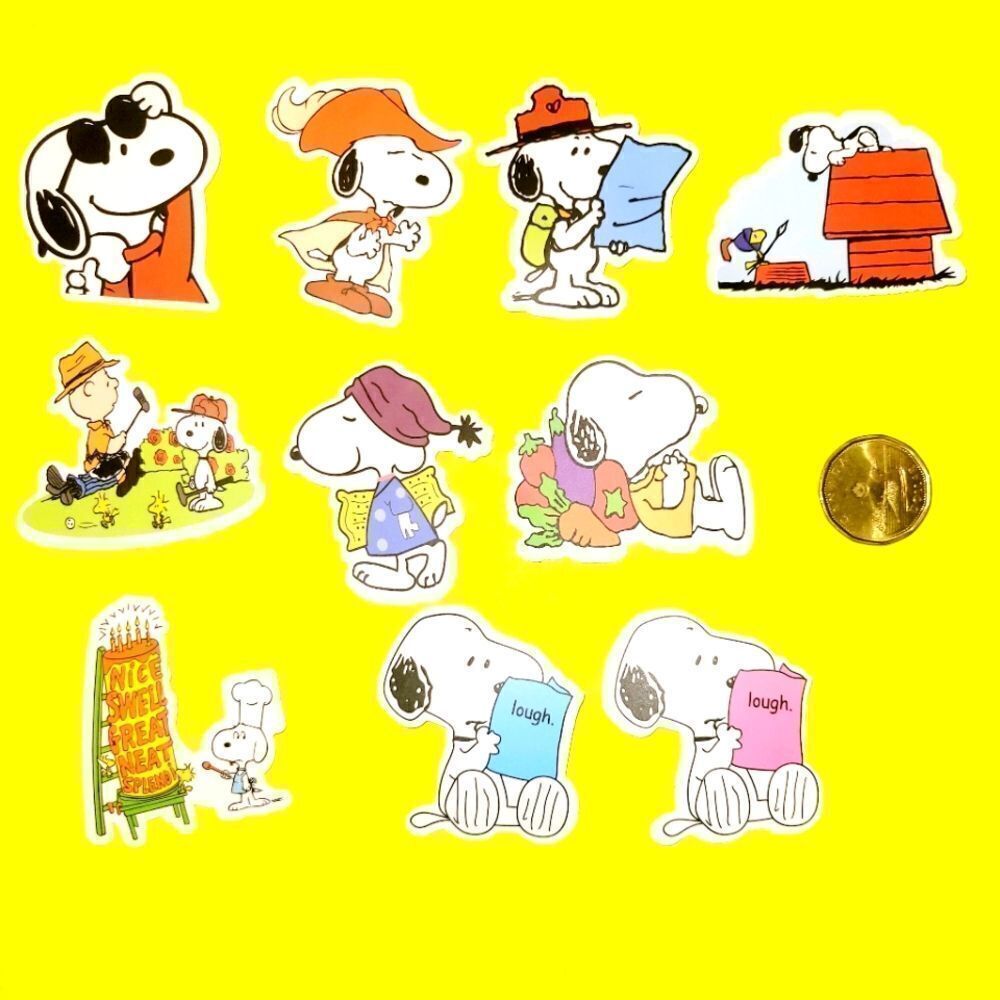 3/$20 Brand New 10x Snoopy Waterproof Stickers #d
